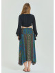 Gipe Waist Tied Navy Blue Plus Size Skirt 4597
